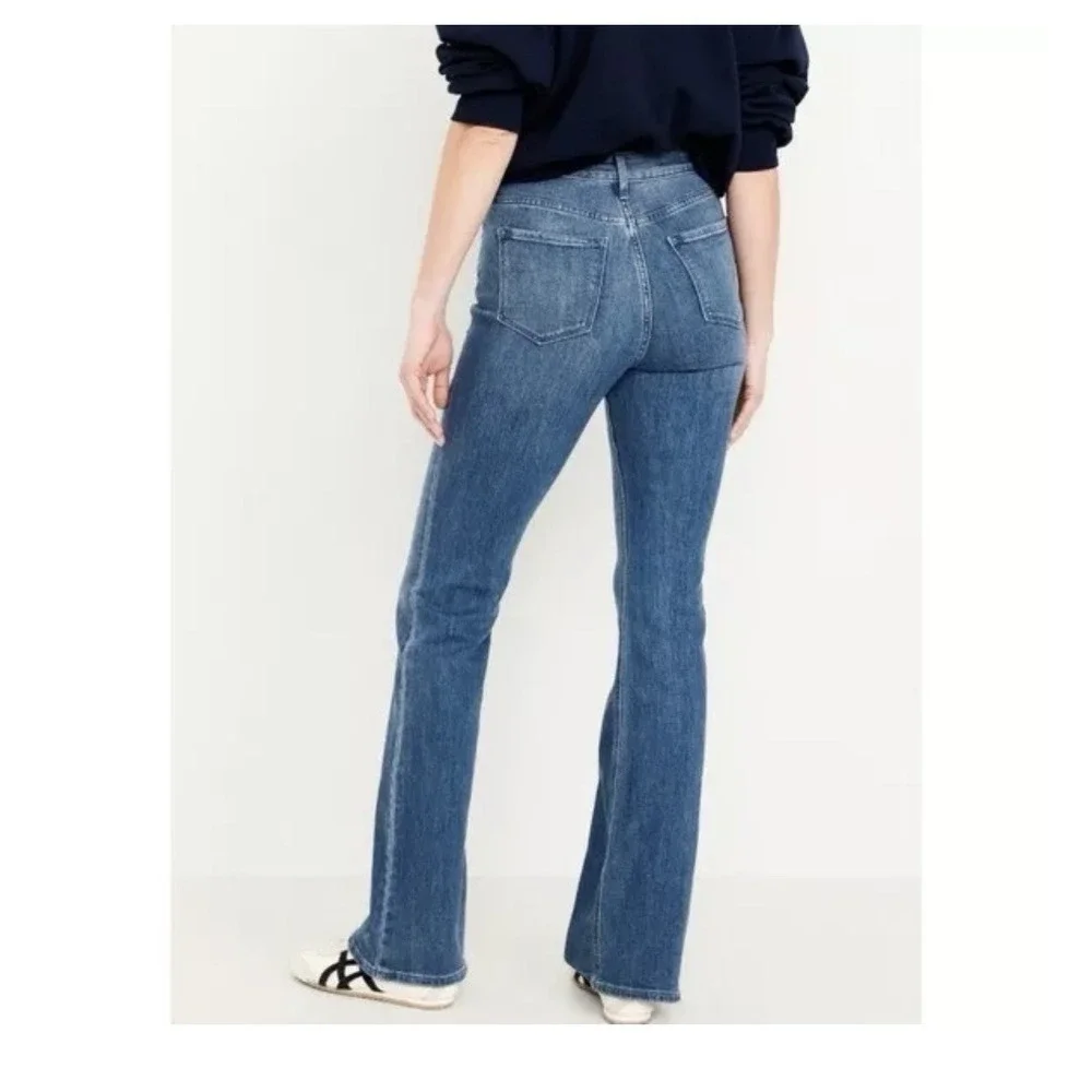 Old Navy Higher High Rise Flare‎ Sz 8 Stretch Medium Blue (29